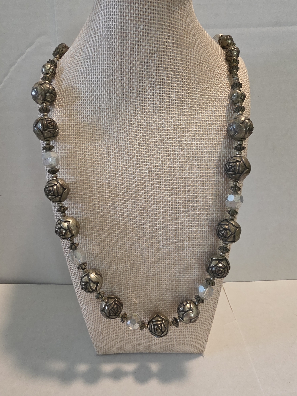 Antique  Rose Bead Necklace - Women's Jewelry